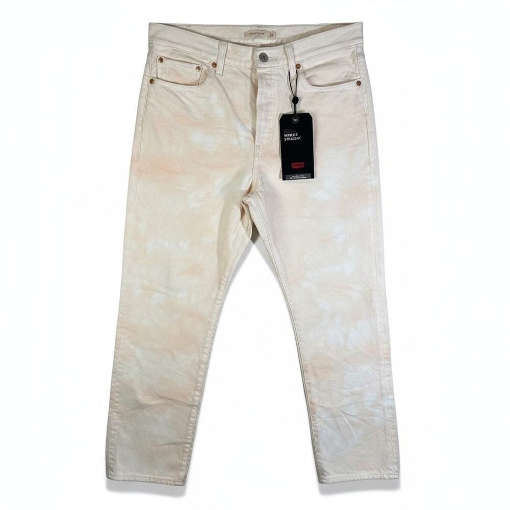 NWT Levis Premium Womens Wedgie Straight Button Fly Jeans Peach 31x28 Coastal